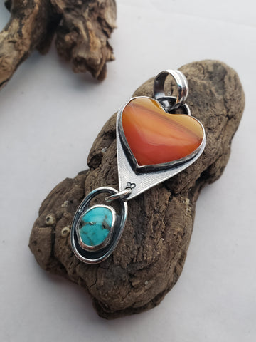 "Shooting star" Rosarita Heart Pendant