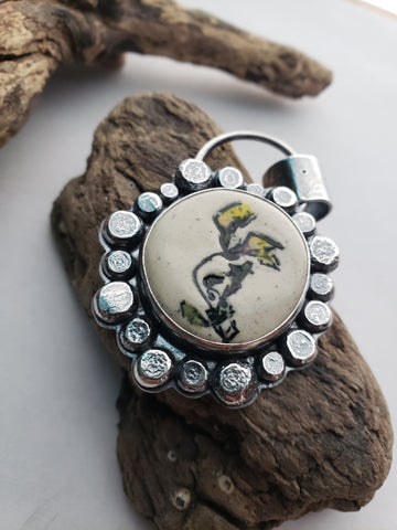 Ceramic Flower Medallion Pendant