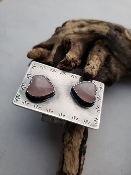 Rose Quartz Double Heart Ring