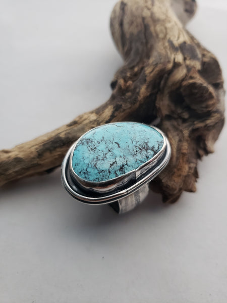 Bright Blue Turquoise Shadowbox Ring