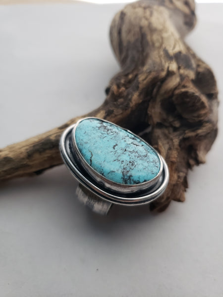 Bright Blue Turquoise Shadowbox Ring