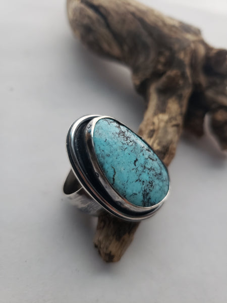 Bright Blue Turquoise Shadowbox Ring