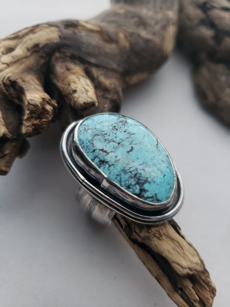 Bright Blue Turquoise Shadowbox Ring