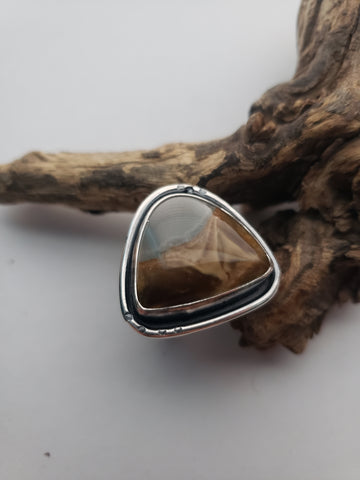 "Mountain saddle" Polychrome Jasper Ring