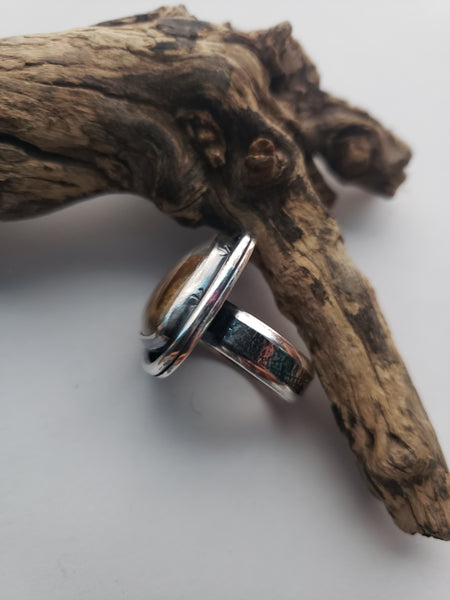 "Mountain saddle" Polychrome Jasper Ring
