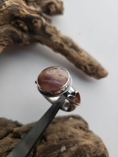 Laguna Agate Heart Ring